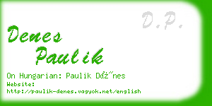 denes paulik business card